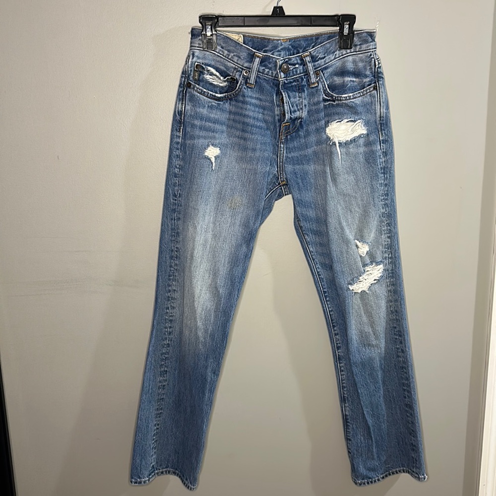 Men’s vintage Abercrombie, and Fitch ripped jeans